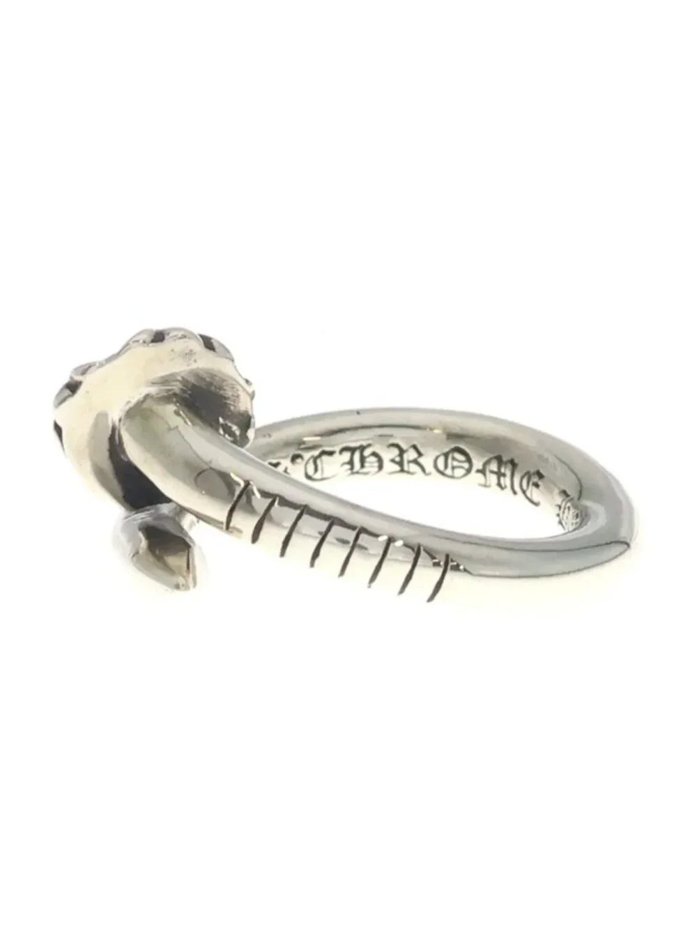 Chrome Hearts Nail Crsball Cross Ball Ring Silver